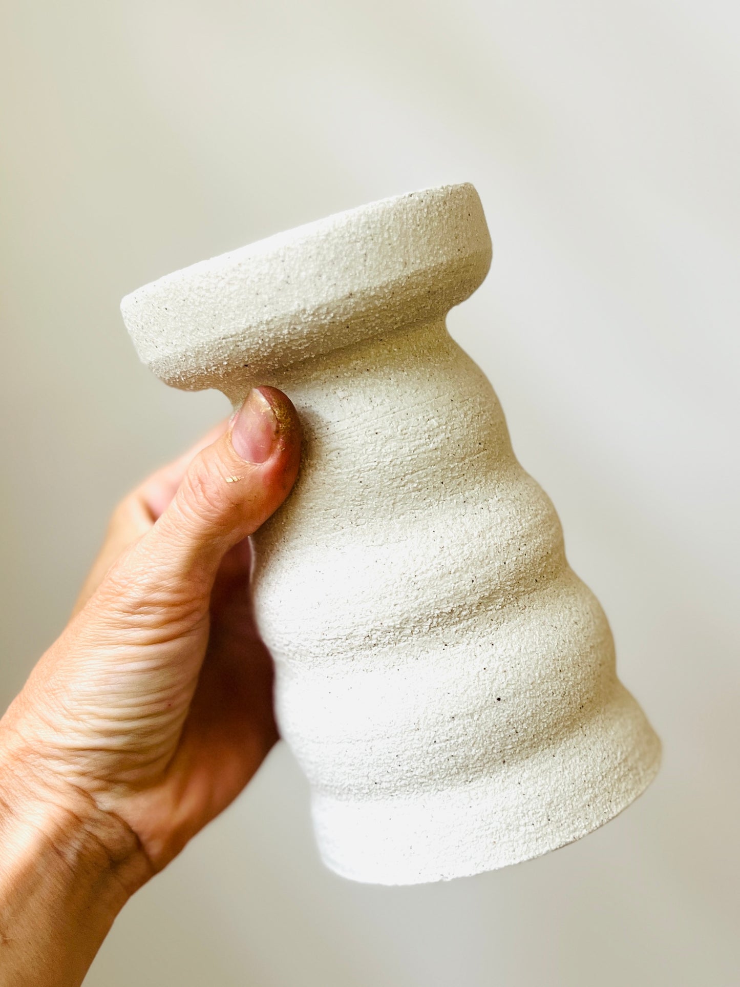 Rippled candlestick holders