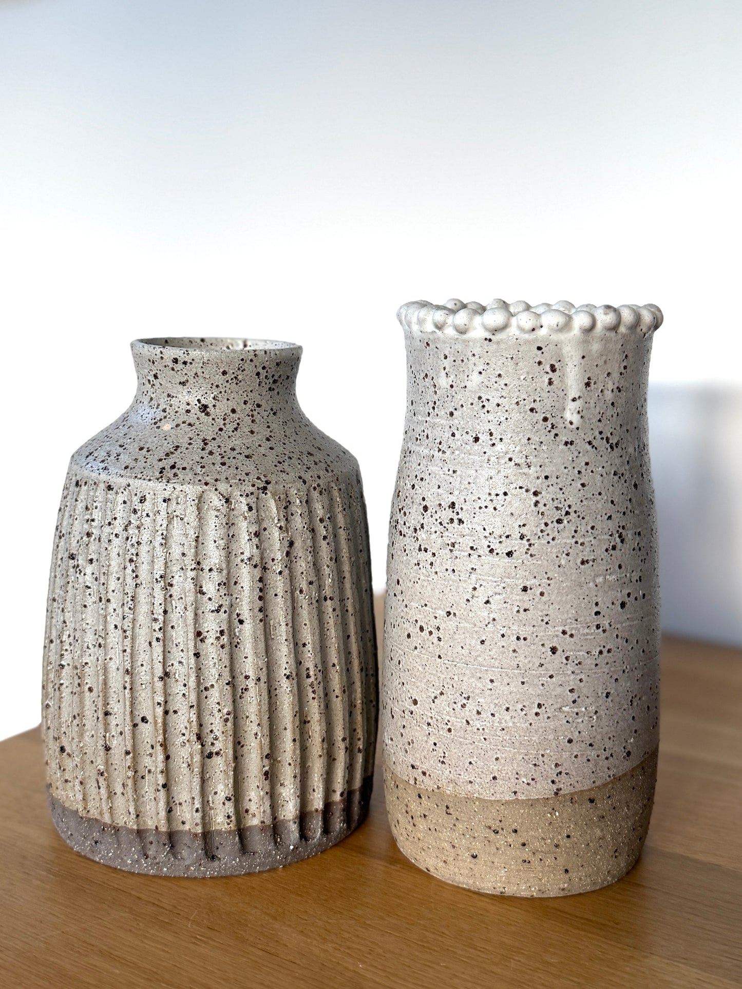 Speckled vase- carved