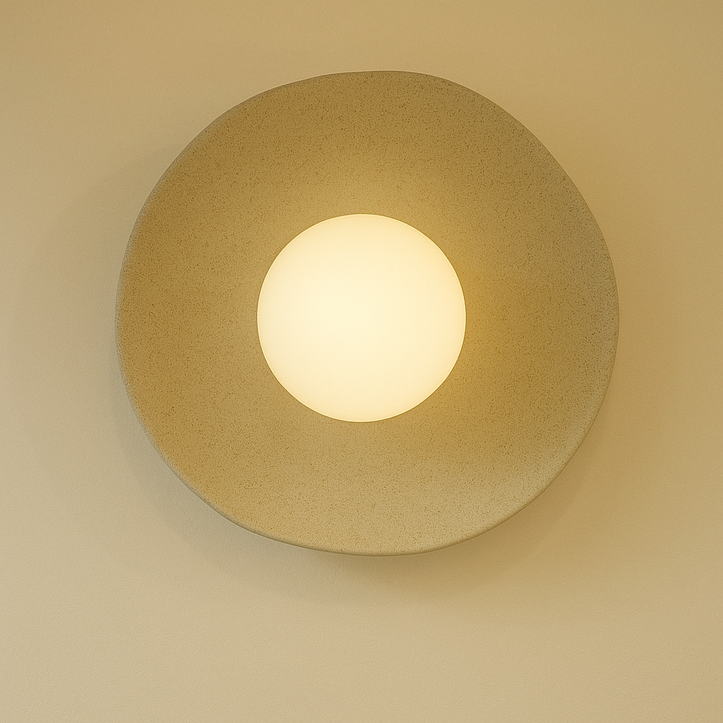 Natural clay wall sconce