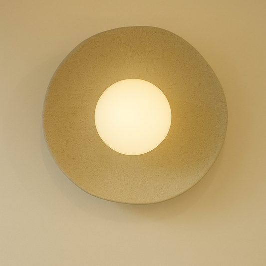 Natural clay wall sconce