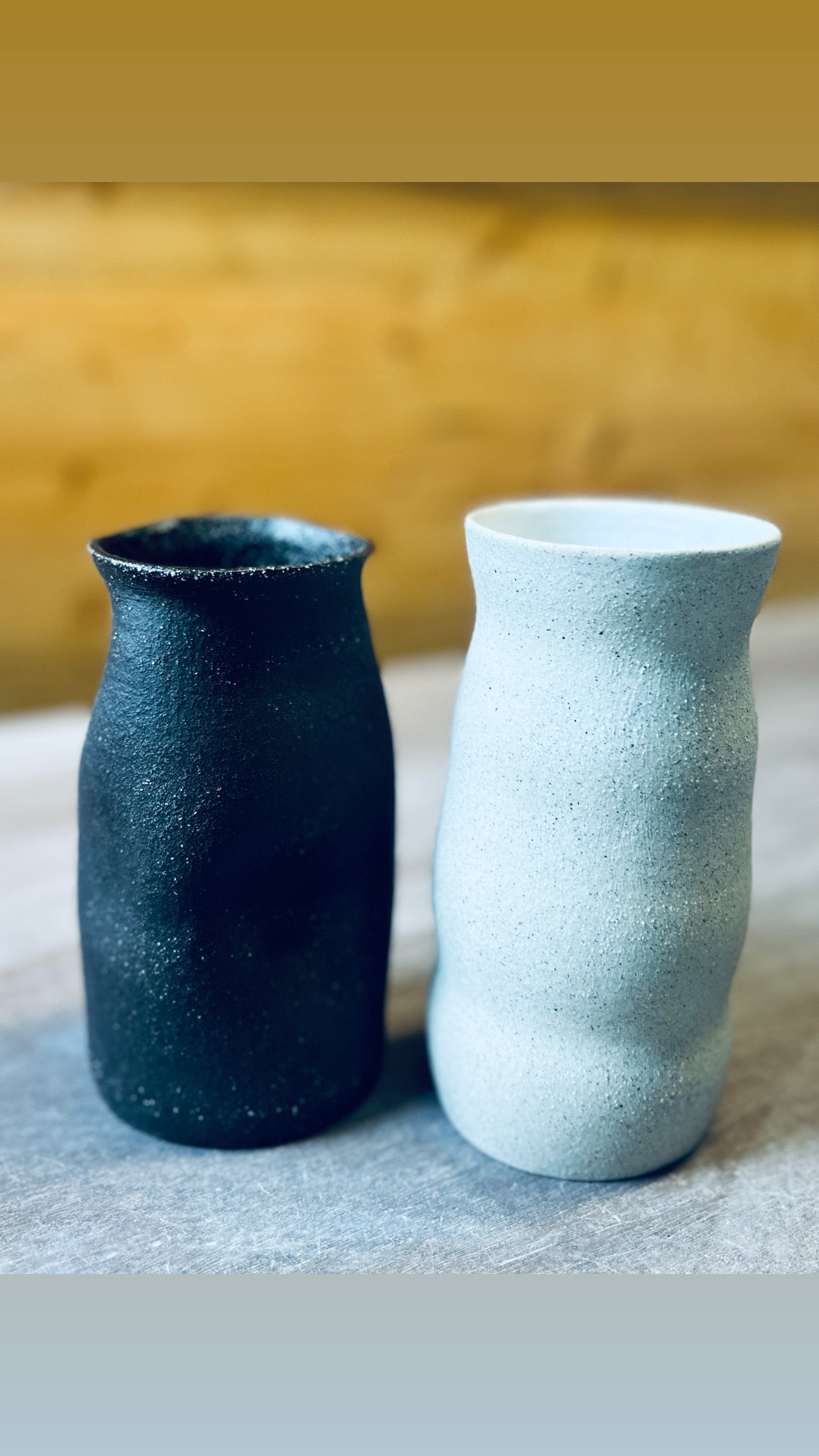 Organic raw clay vase