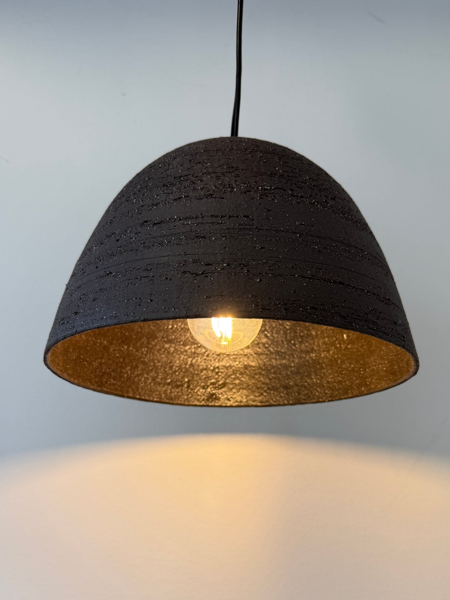 Natural clay Bell pendant