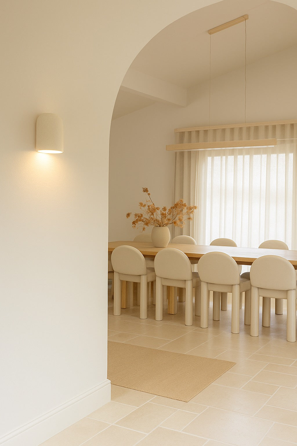 Arched Raw clay wall sconce