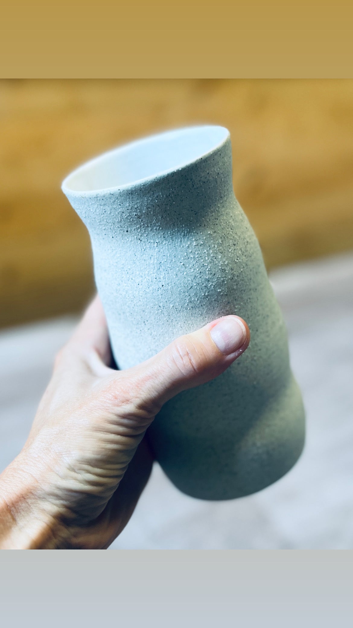 Organic raw clay vase