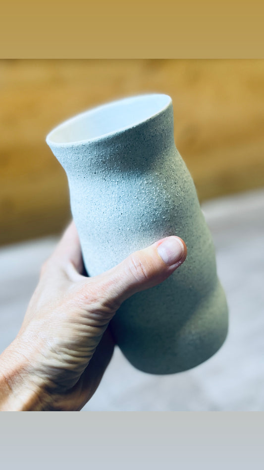 Organic raw clay vase