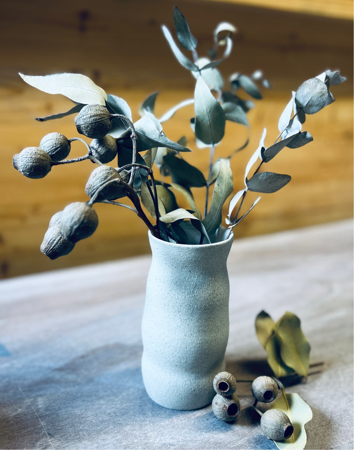 Organic raw clay vase