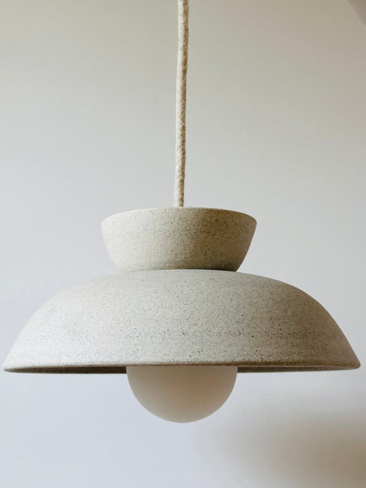 Natural clay two piece pendant