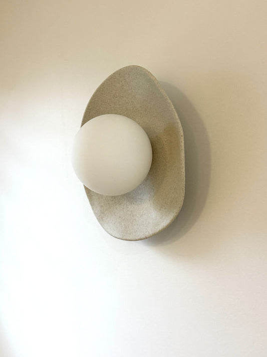 Natural clay wall sconce- dimpled
